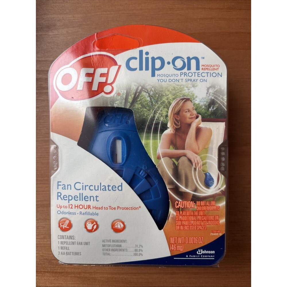 Off! Clip-on Fan, 1 Refill, Batteries, Circulated Mosquito Repellent 12 Hrs